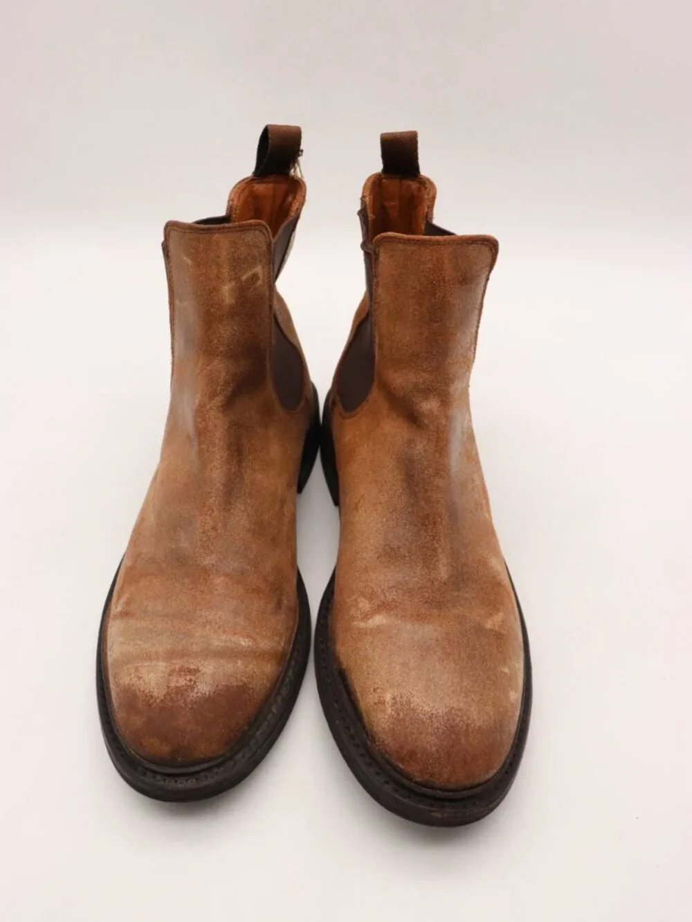 Frye Bowery Men's Size 10 D Brown Waxed Suede Leather Chelsea Ankle Boots 11728